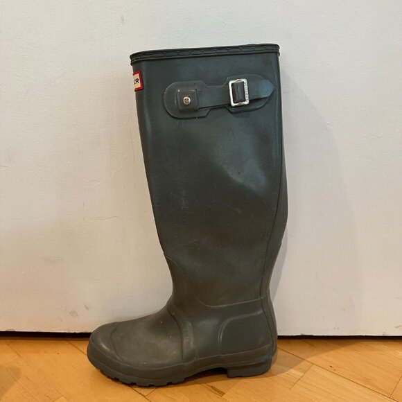 Hunter Boots Moss Green Shiney Size 6 - Picture 5 of 11